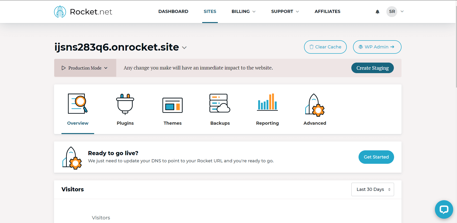 rocket.net wordpress installation completed