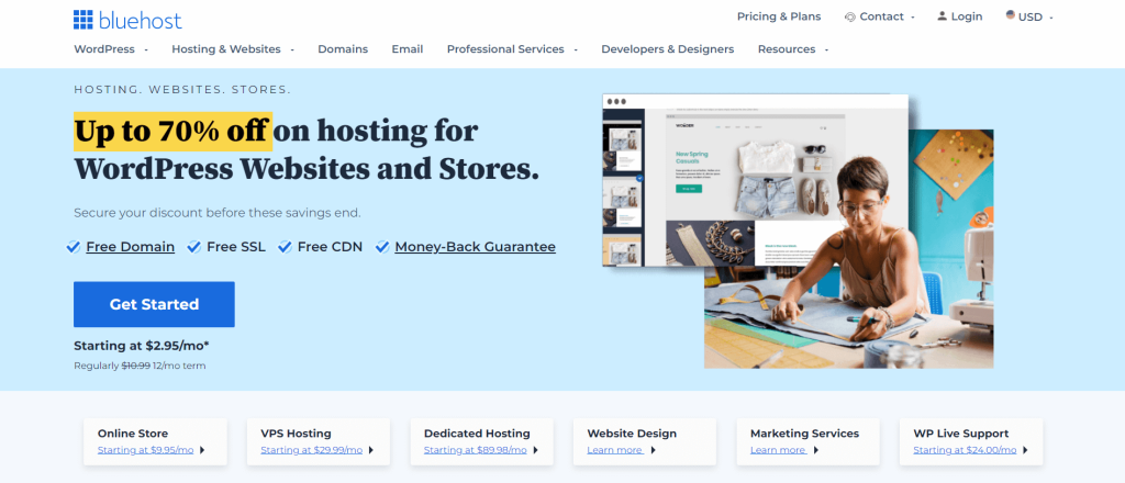 bluehost Hosting for small businesses